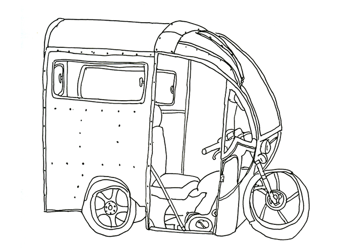 线描写生1三轮车