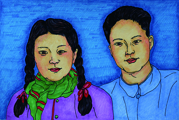 结婚照 彩色水笔综合 37x28cm 2015
